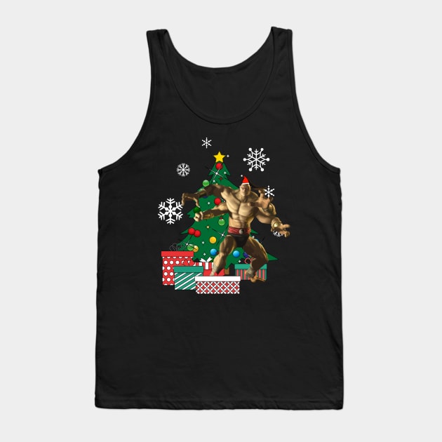 Goro Around The Christmas Tree Mortal Kombat Tank Top by Nova5